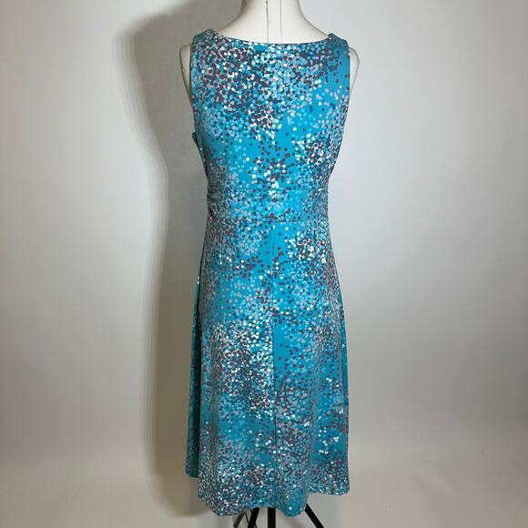 Eddie Bauer Blue Polka Dot Sleeveless Faux Wrap Sun Dress Womens Size Medium M - Picture 8 of 12